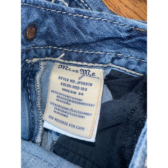 Women's Size 28 Miss Me Boot Cut Jeans Bling Crosses JP5697B Y2K - Picture 5 of 12